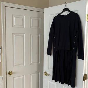 Navy dress - looks like shirt and skirt with buttons down the side